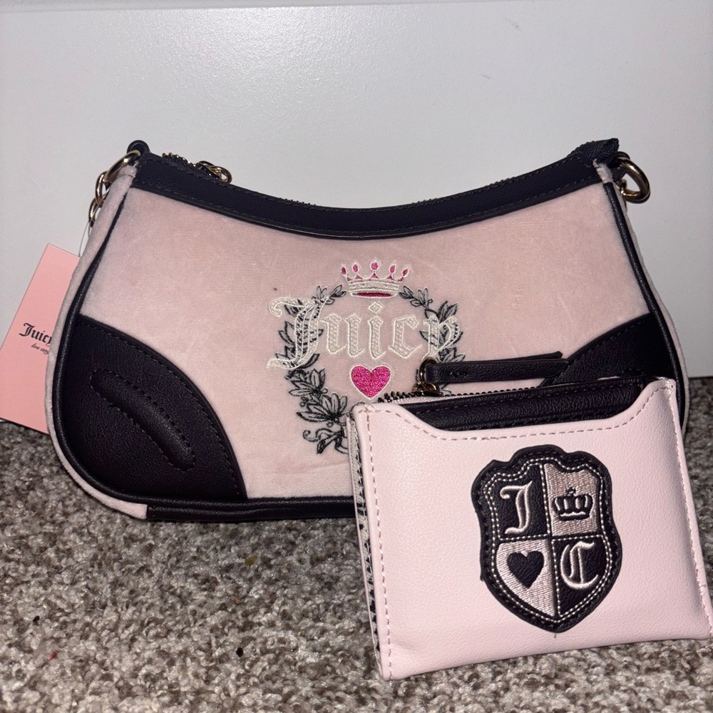 Juicy Couture Pink and Black Shoulder Bag